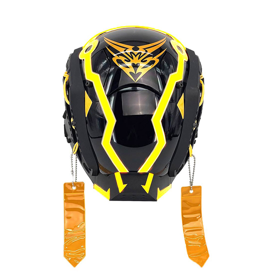 CoolCyberpunk Yellow Pattern Cosplay With Ribbon Cyberpunk Mask P43