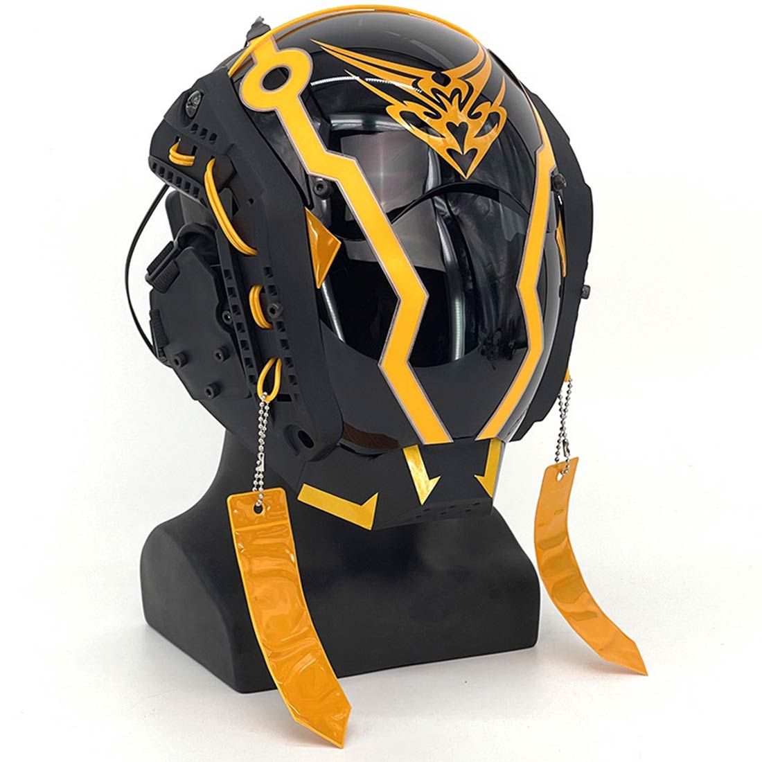 CoolCyberpunk Yellow Pattern Cosplay With Ribbon Cyberpunk Mask P43
