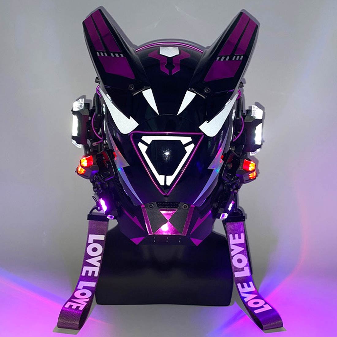 CoolCyberpunk Máscara Cyberpunk con Luces LED Redondas y Cinta P47