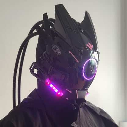 CoolCyberpunk Cyberpunk Gothic Masks with Red Lights D11