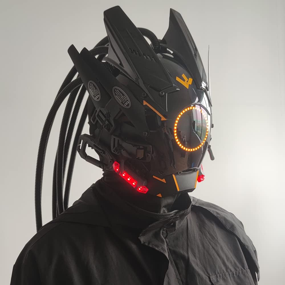 CoolCyberpunk Cyberpunk Gothic Masks with Red Lights D11