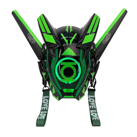 CoolCyberpunk Cyberpunk Mask With Green LED Round lights P42