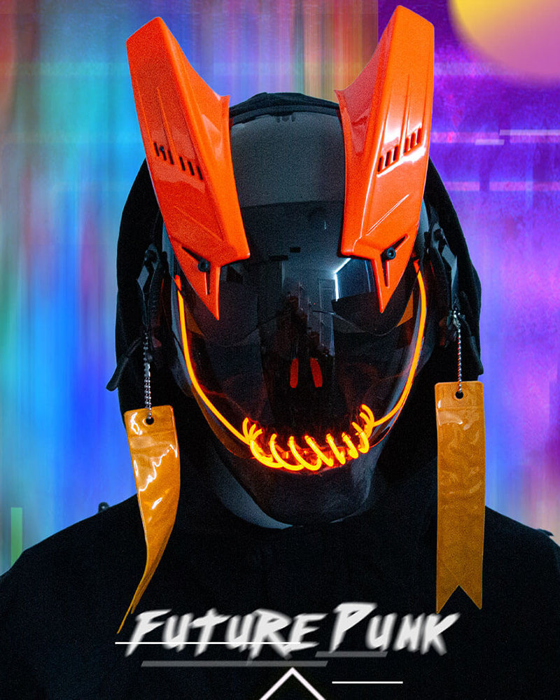 Máscara de casco Cyberpunk LED de Future Warrior