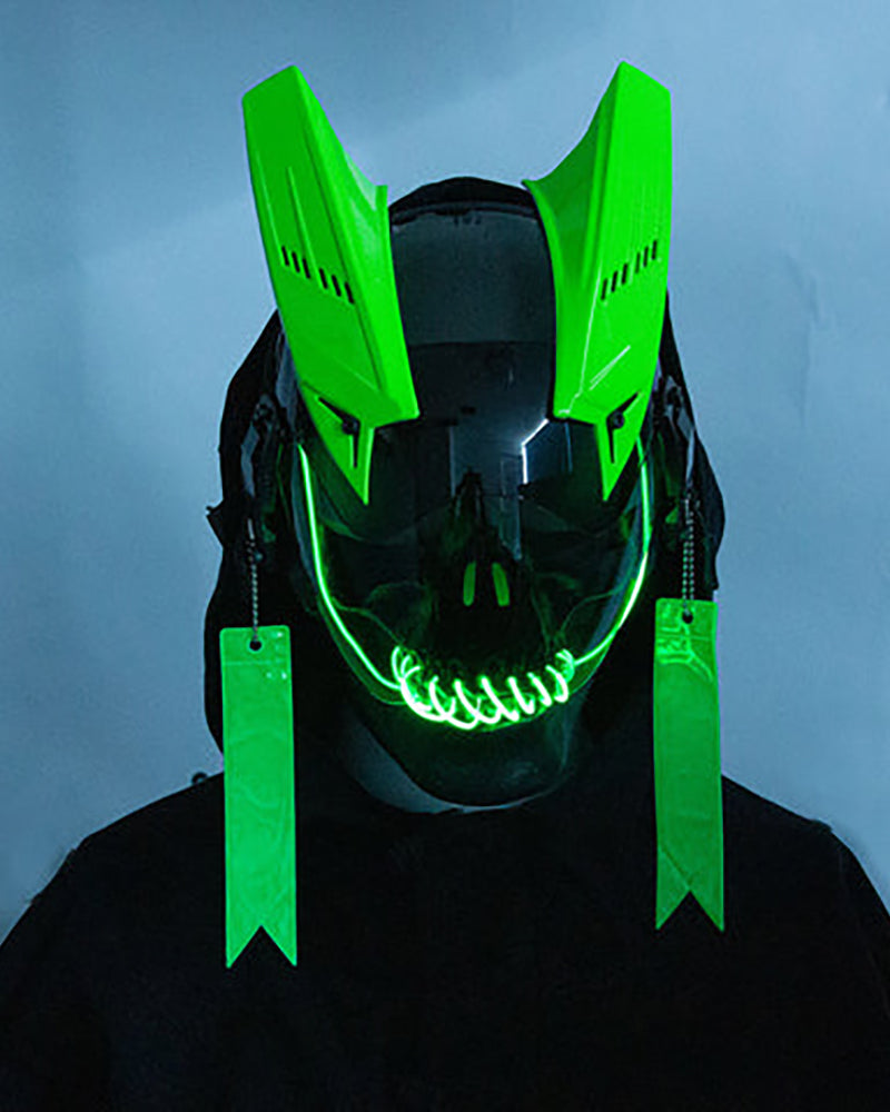 Máscara de casco Cyberpunk LED de Future Warrior