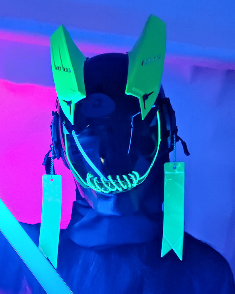 Máscara de casco Cyberpunk LED de Future Warrior