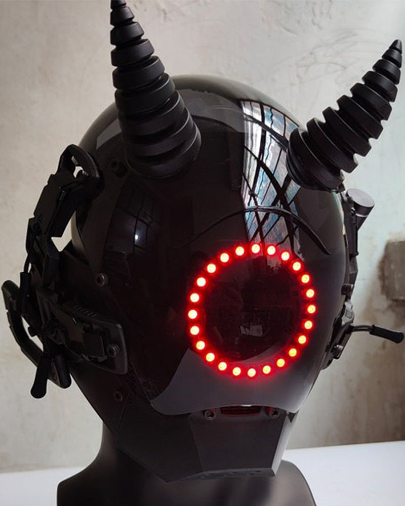 Cyberpunk Futuristic Devil LED Helmet Mask