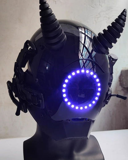 Cyberpunk Futuristic Devil LED Helmet Mask