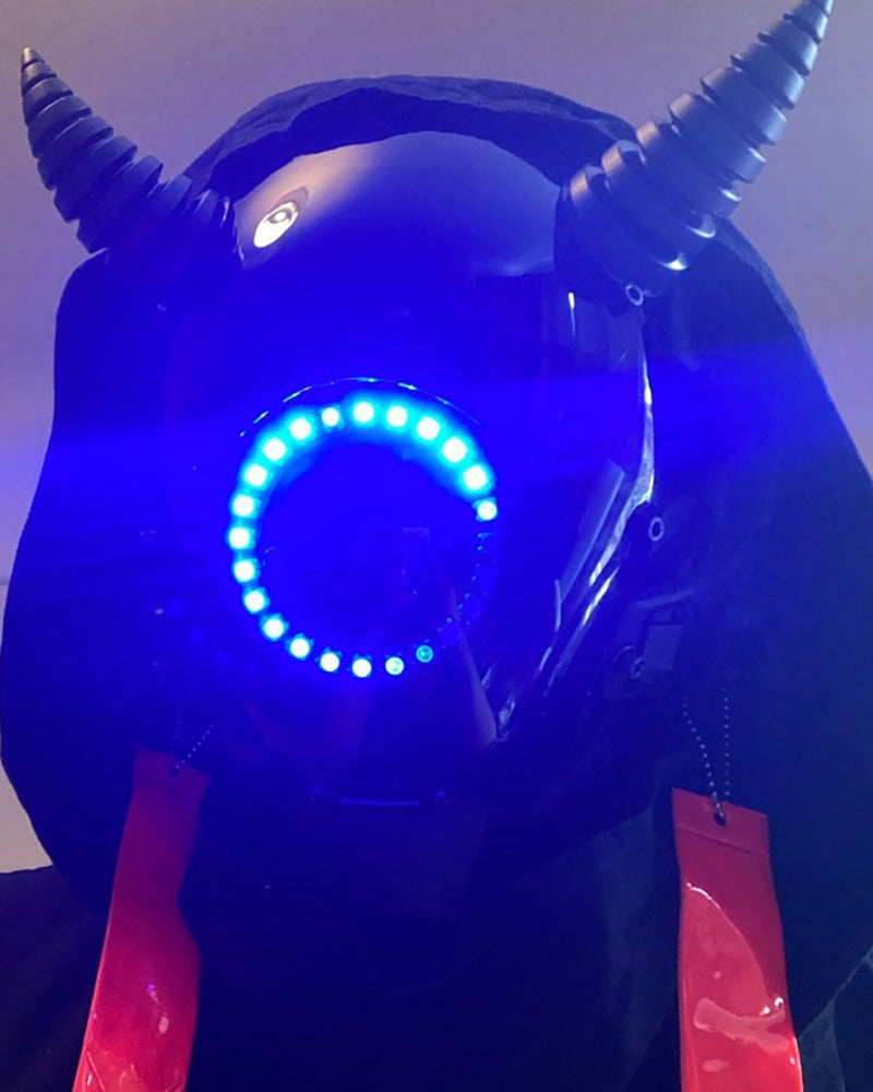 Cyberpunk Futuristic Devil LED Helmet Mask