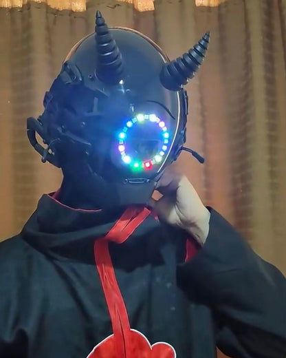 Cyberpunk Futuristic Devil LED Helmet Mask