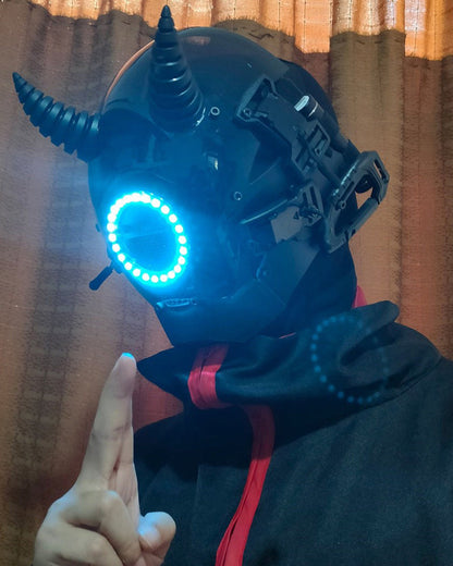 Cyberpunk Futuristic Devil LED Helmet Mask