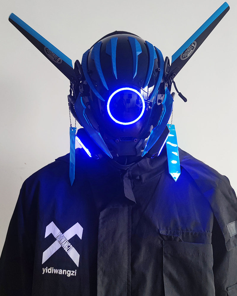 Cyberpunk Futuristic Wing Led Helmet Mask