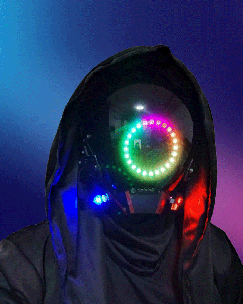 Cyberpunk LED Half Face Mask