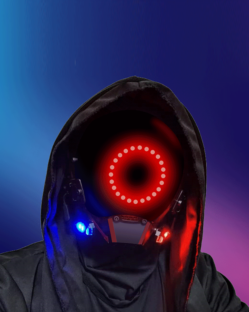 Cyberpunk LED Half Face Mask