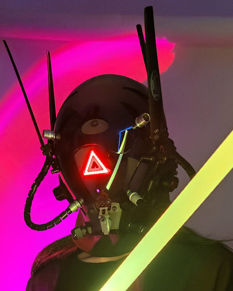 Cyberpunk Wing LED Helmet Mask| Cyberpunk Helmet