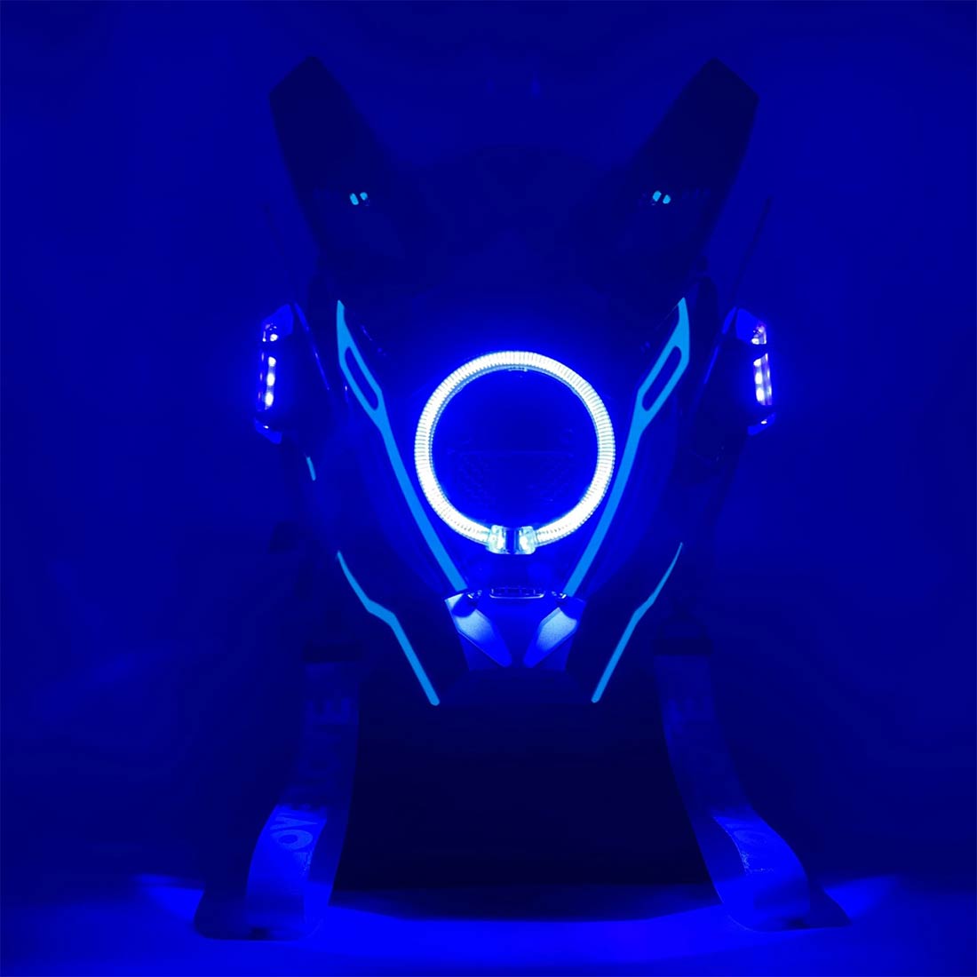 CoolCyberpunk Cosplay Mask With Blue LED Round Lights