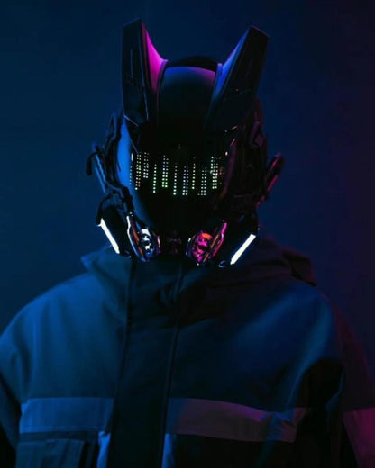 Over the Rainbow Rhythm Cyberpunk Mask ( Customizable Text And Image Available) - Techwear Official