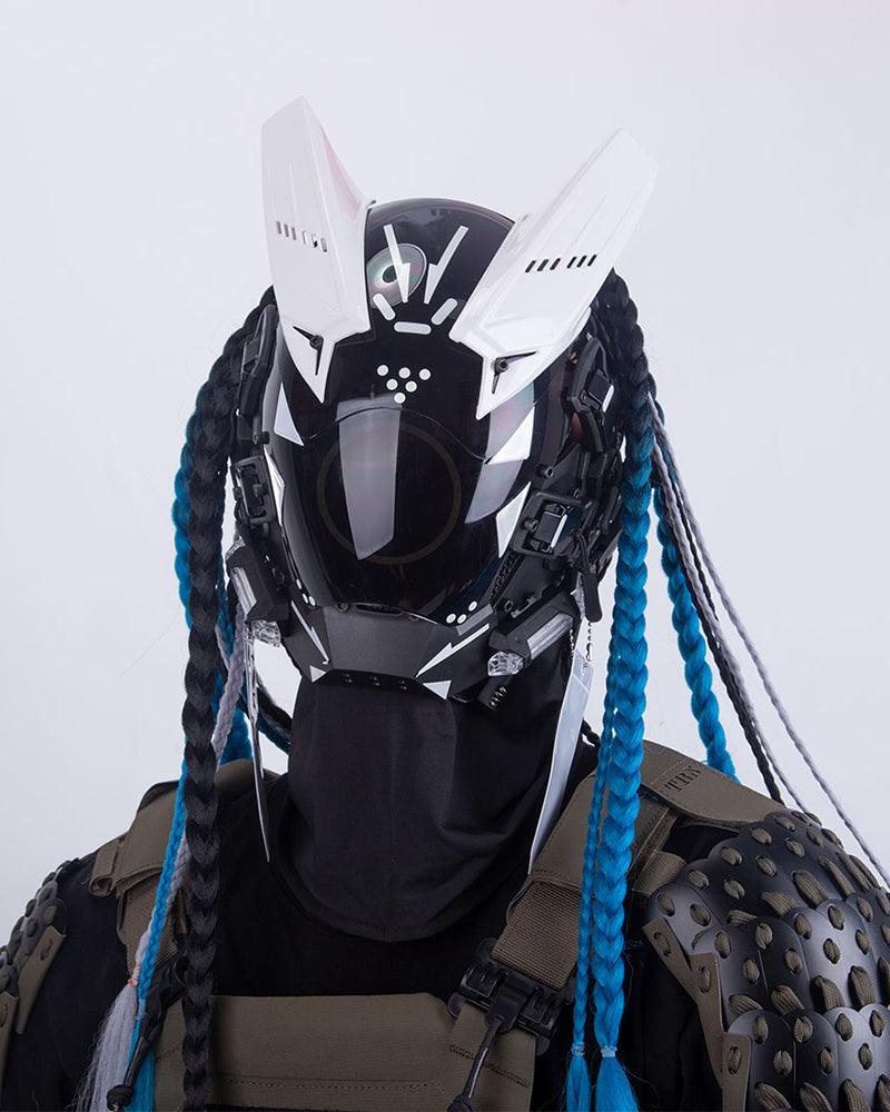 Revenge Warrior Dreadlocks Cyberpunk Mask - Techwear Official